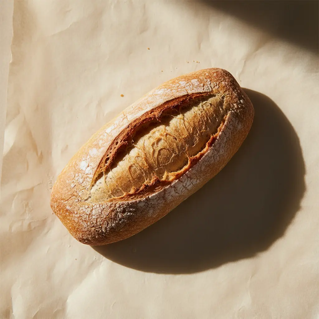 A crusty Amoroso roll, delivered fresh every morning